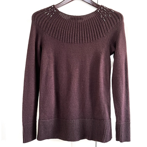 Purple Sweater Size Small Embroidered Knit Apt 9 - Picture 3 of 3